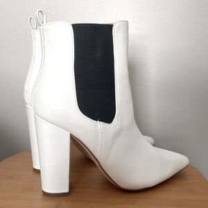 Olivia Jaymes White Bootie Heel